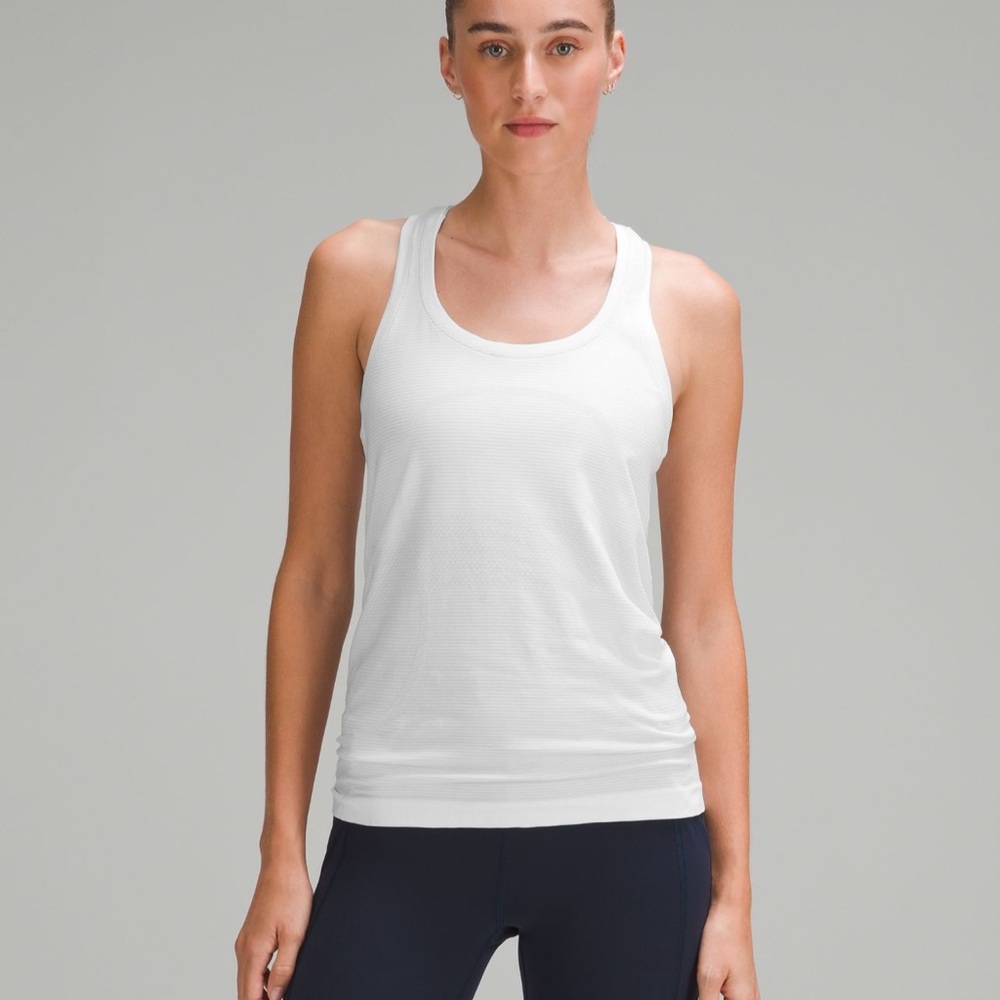 Lululemon Swiftly tech razor back tank top. Size: 6. Color: white